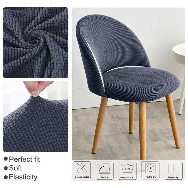 Lellen Entenschnabel-Stuhlbezug aus Polar-Fleece in Grau, elastischer Sesselbezug für Esszimmerstühle, 2 Stück - Bild 3