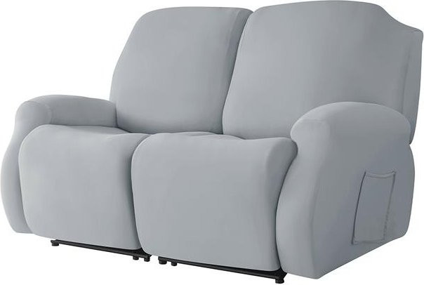 Yiran Furniture Stretch-Liegesofa-Abdeckung für 1-Sitzer, Silber, 4er-Set, elastisch und rutschfest - Bild 1