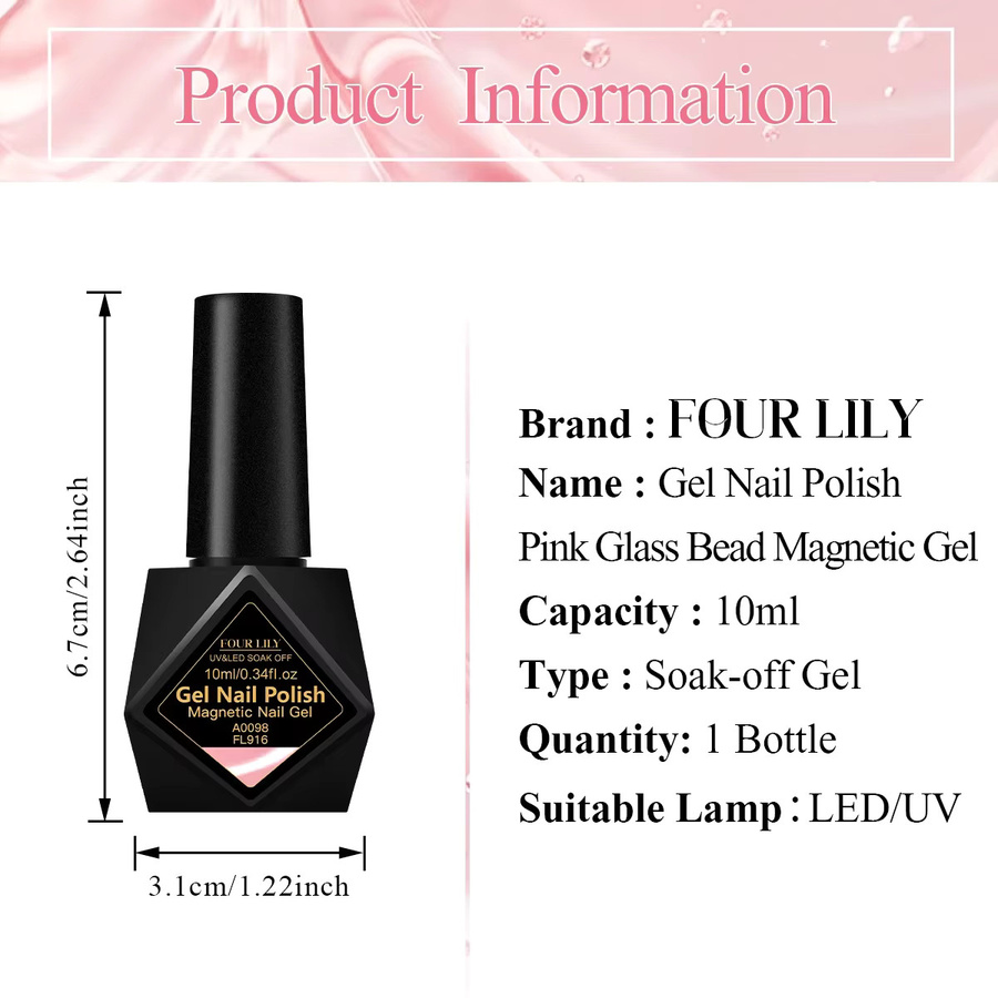 Four Lily Magnetischer Gel-Nagellack, Nude Pink, 10 ml, Schimmernd - Bild 5
