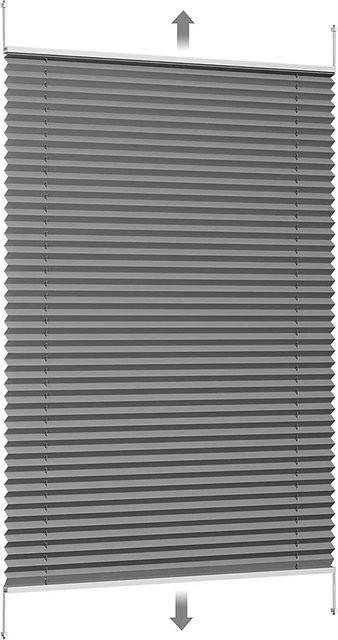 Sekey Plissee Faltrollo Klemmfix ohne Bohren Dunkelgrau B: 75 cm, H: 130 cm - Bild 1