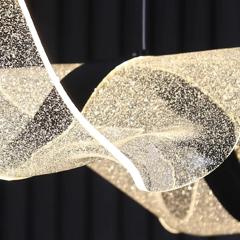 Savenmade Moderner LED-Kronleuchter in Organischem Design mit Glas, Schwarz und Weiß, Warmweißes Licht für Wohnzimmer und Esszimmer - Bild 4