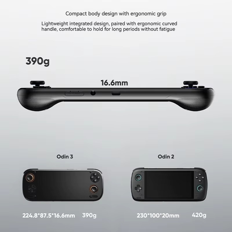 AYN Odin 3 Tragbare Spielekonsole in Schwarz mit 6 Zoll 120Hz AMOLED-Bildschirm, 8000mAh Akku und Hall-Effekt-Joysticks für Retro-Spiele - Bild 4