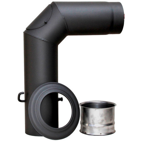 FIREFIX Winkelrauchrohr aus Stahl in Schwarz, Durchmesser: 15 cm, Länge: 45 cm - Bild 3