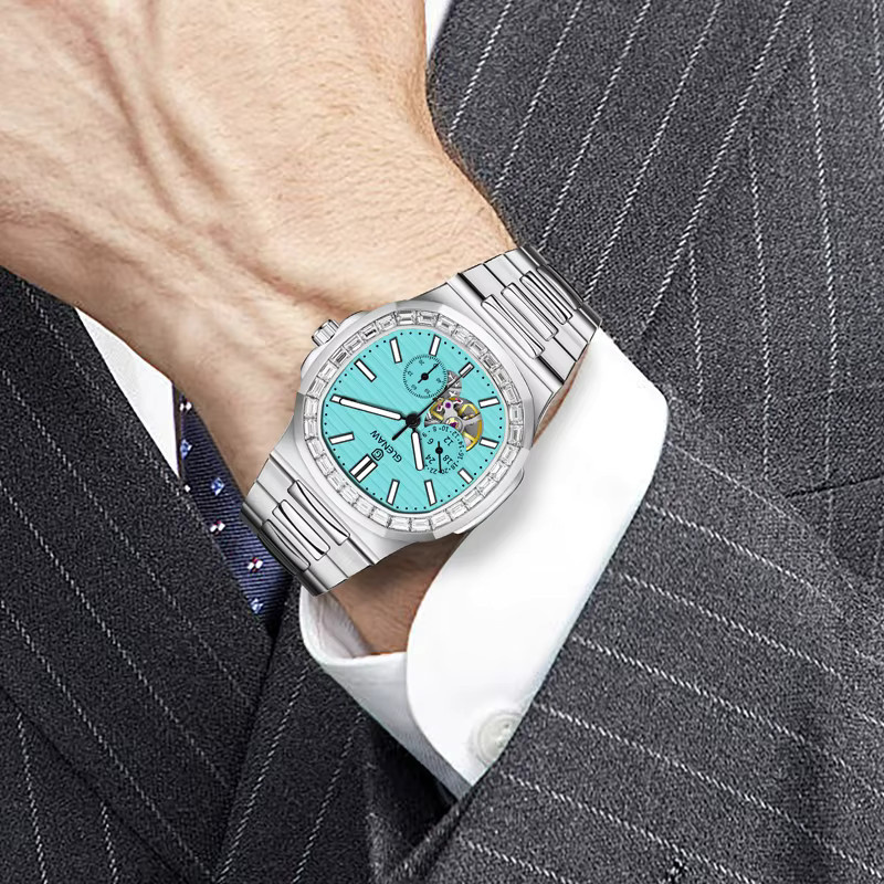 GLENAW Armbanduhr, Automatik, Edelstahl, Blau, Herren - Bild 5