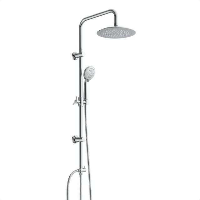 Eisl Überkopfbrause-Set zum Kleben in Chrom, runde Regendusche mit Massagefunktion, Durchmesser: 24 cm - Bild 1