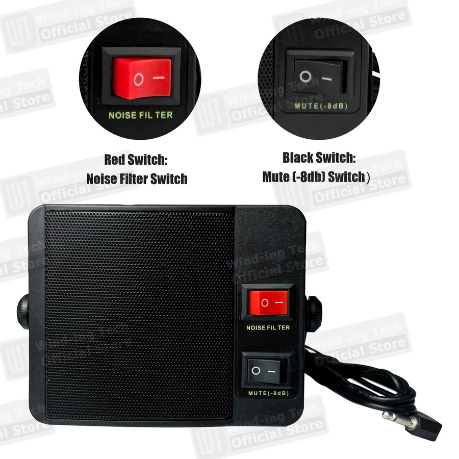 RONGYIN TS-750 externer Lautsprecher mit 3,5 mm Klinkenanschluss in Schwarz für QYT, Yaesu, Icom und Kenwood Funkgeräte - Bild 3
