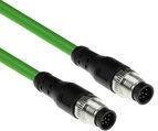 ACT Industrial Sensorleitung M12A 8-Pin Stecker auf M12A 8-Pin Stecker, Ultraflex TPE, geschirmt, Schwarz/Grün, Länge: 1,50 m (SC3860) - Bild 1