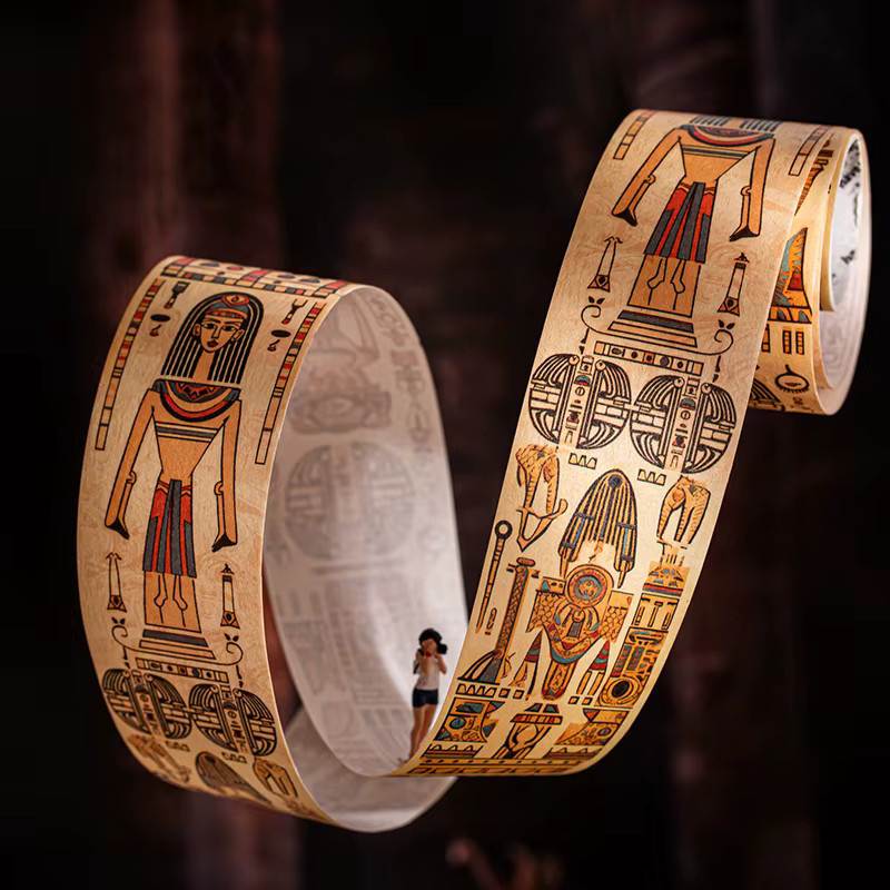 JIANQI Washi-Tape mit ägyptischer Textur und Retro-Rand in Multicolour, Breite: 4 cm, Länge: 2 m - Bild 2