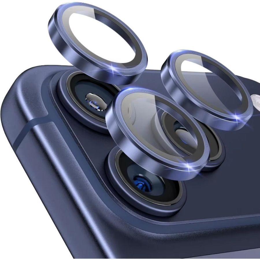 NNBILI 6er-Set Kameraobjektivschutz für iPhone 17 Pro Max, HD-Schutzglasabdeckung mit Metall-Objektivschutzring in Schwarz und Silber - Bild 2
