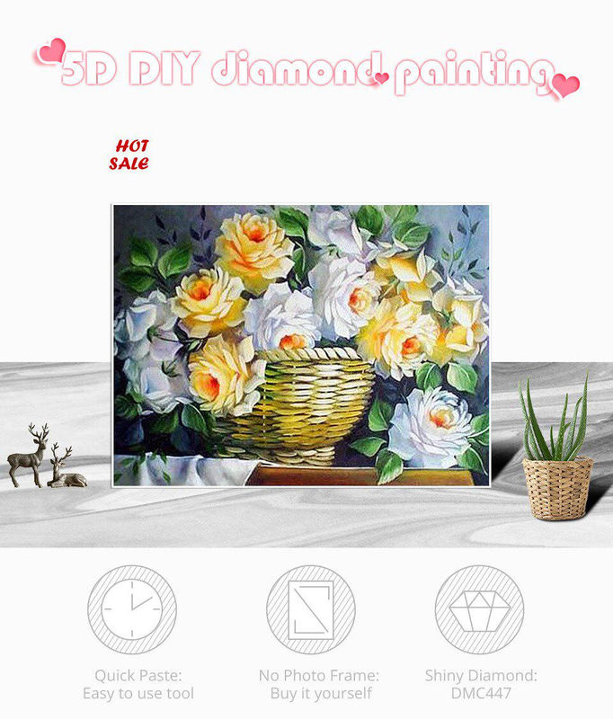 FIYO Diamond Painting Set mit Blumenmotiv in Mehrfarbig, Rechteckiges Dekorationsbild für moderne Dekoration, B/H: 30 x 20 cm - Bild 3