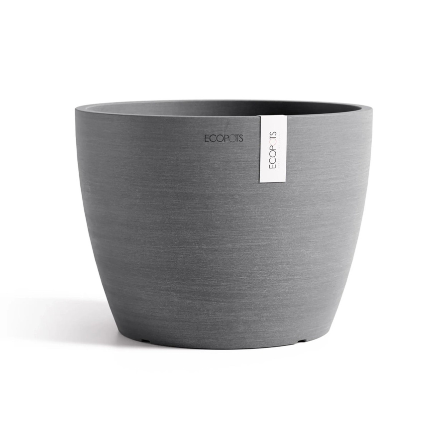 Ecopots Pflanztopf Stockholm Grau aus recyceltem Kunststoff, Durchmesser: 23,2 cm, Höhe: 17,6 cm - Bild 2