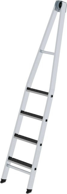 PROREGAL Stufen-Glasreinigerleiter Oberteil mit Clip-Step R13, 4 Stufen, Silber - Bild 1
