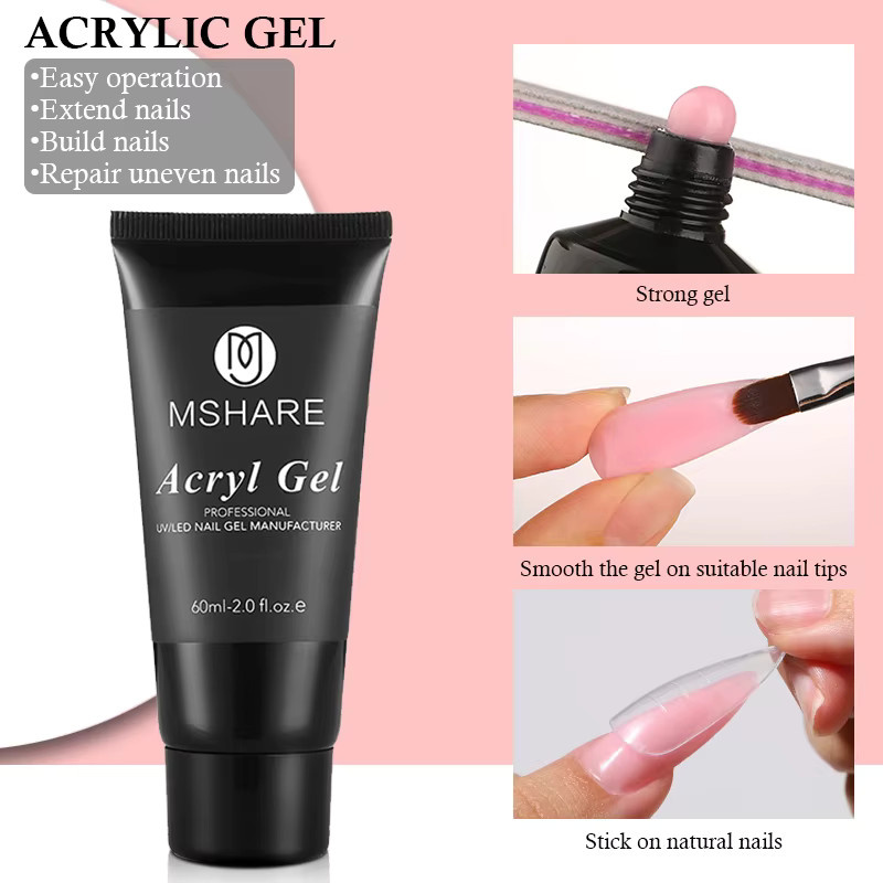 MSHARE Acryl-Nagelgel, hellrosa, 60 g - Bild 3