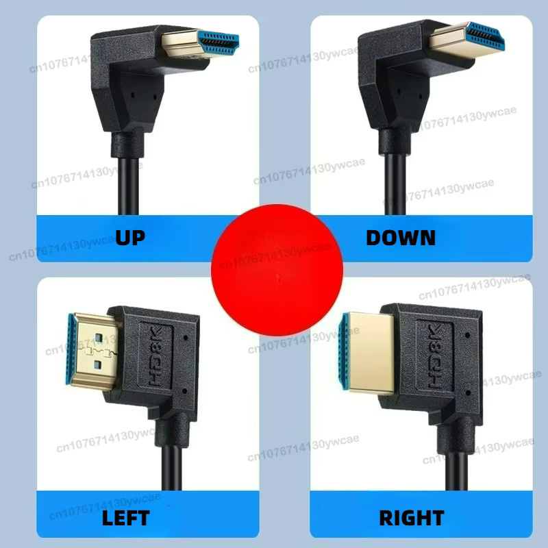 BSN Micro Mini HDMI Verlängerungskabel mit 90-Grad-Winkel, High Speed 8K60 Hz und 4K, Stecker auf Buchse, Schwarz - Bild 3
