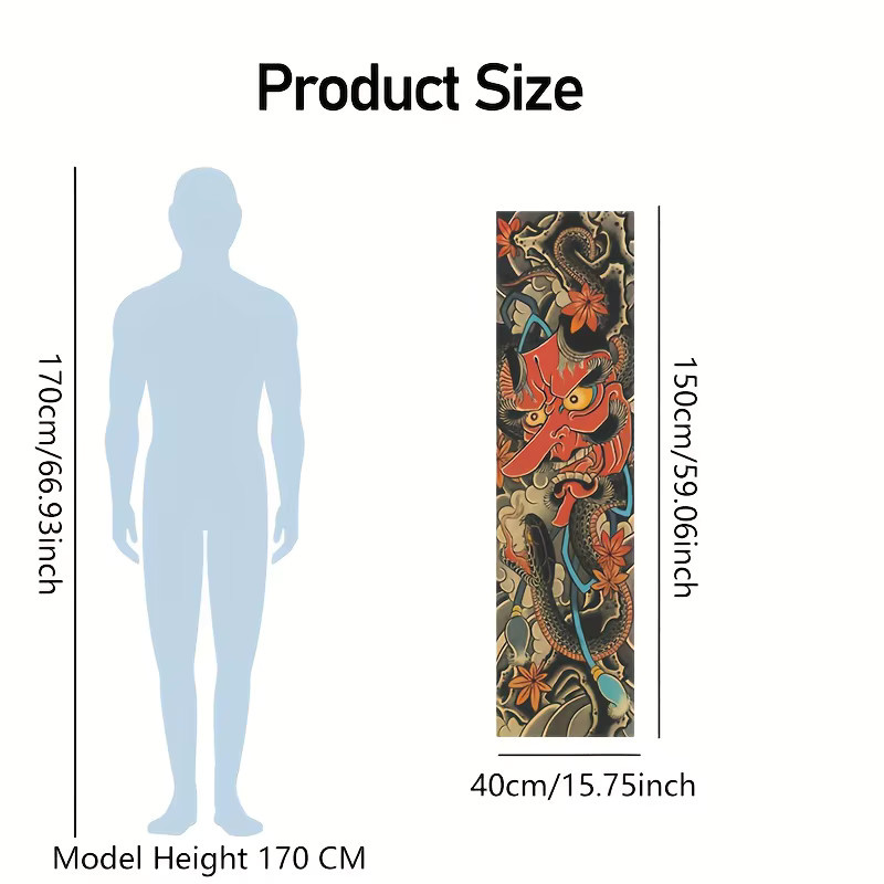 VIKAMA Japanischer Yokai Wandteppich mit traditioneller Monster-Illustration in Multicolour als vertikaler Anime-Wandbehang aus Textil - Bild 3