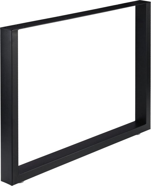 Relaxdays 2er Set Tischkufen aus Stahl in Schwarz Matt mit Antirutsch-Funktion B/T/H: 100 x 72 cm - Bild 1