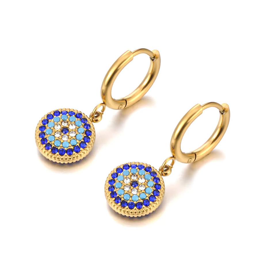 Lokaer Hoop Ohrringe, Edelstahl, Gold, Zirkonia, Damen, Vintage - Bild 2