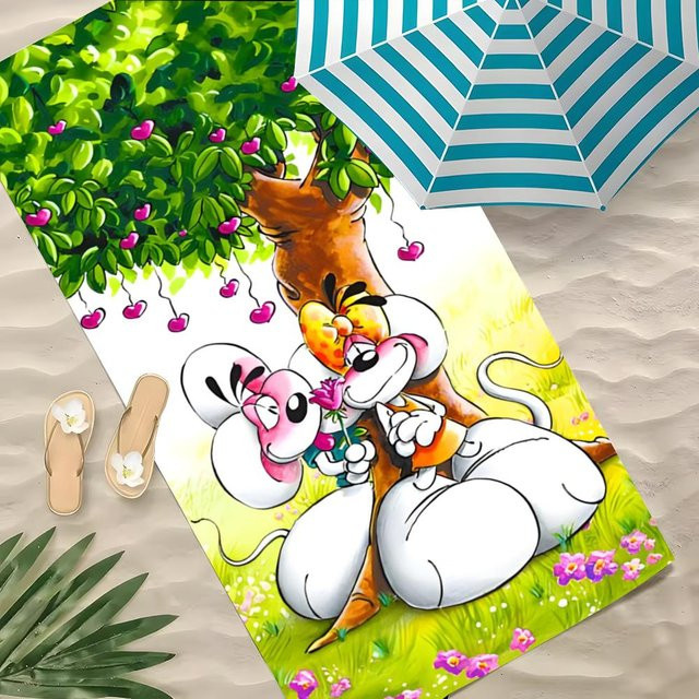 D-Diddl Maus Handtuch aus Polyester, sandfrei und schnelltrocknend, Multicolour, B/H: 100 x 50 cm - Bild 1
