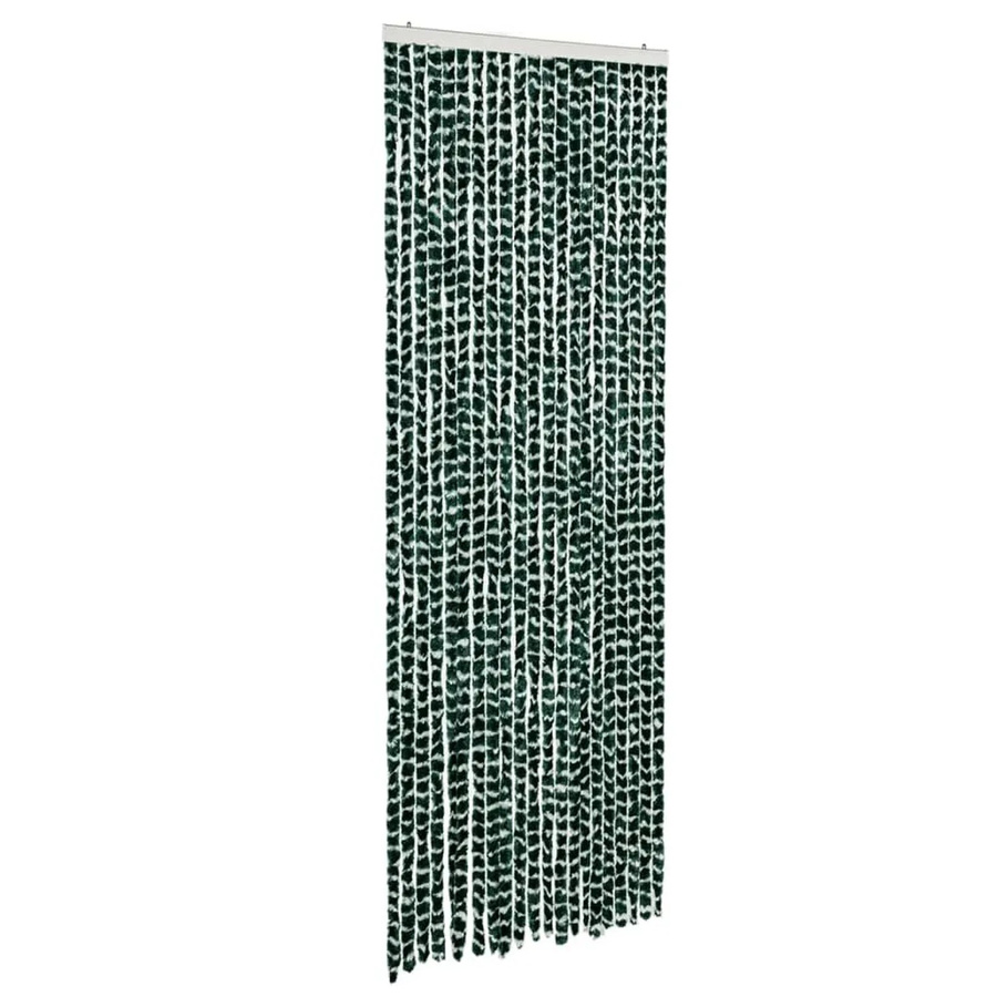 vidaXL Fliegenvorhang aus Chenille in Grün und Weiß, B/H: 90 x 200 cm - Bild 2