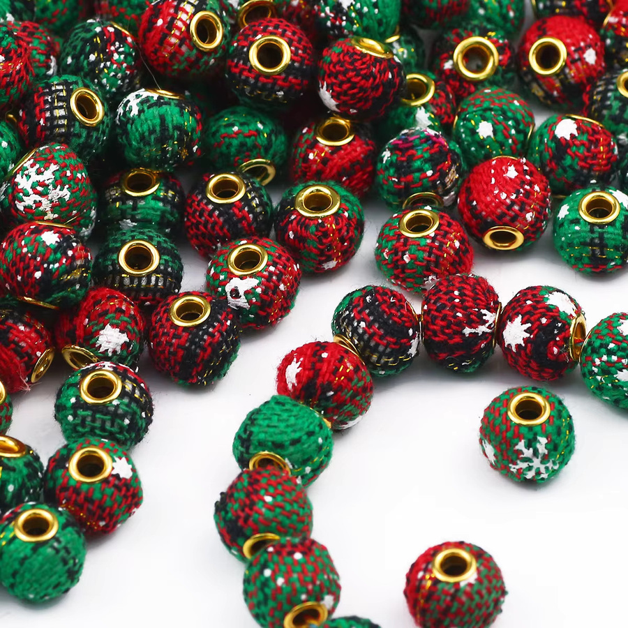 JHNBY Perlen Weihnachtsstern, Rot, Grün, 15 mm, Bunt, Unisex - Bild 5