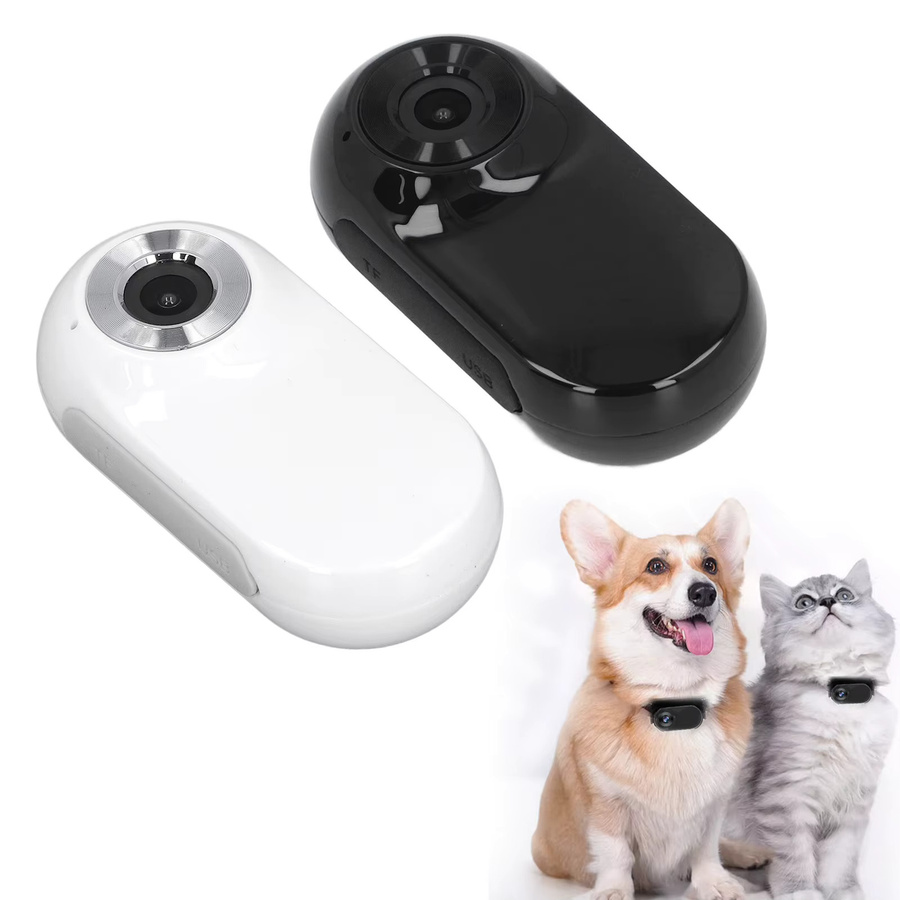 TOPINCN Haustierhalsband-Kamera mit 120-Grad-Objektiv und OTG-Verbindung, magnetische Action-Kamera für Hund und Katze in Schwarz - Bild 2