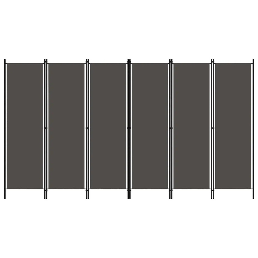 vidaXL 6-teiliger Raumteiler Anthrazit B: 300 cm, H: 180 cm - Bild 2