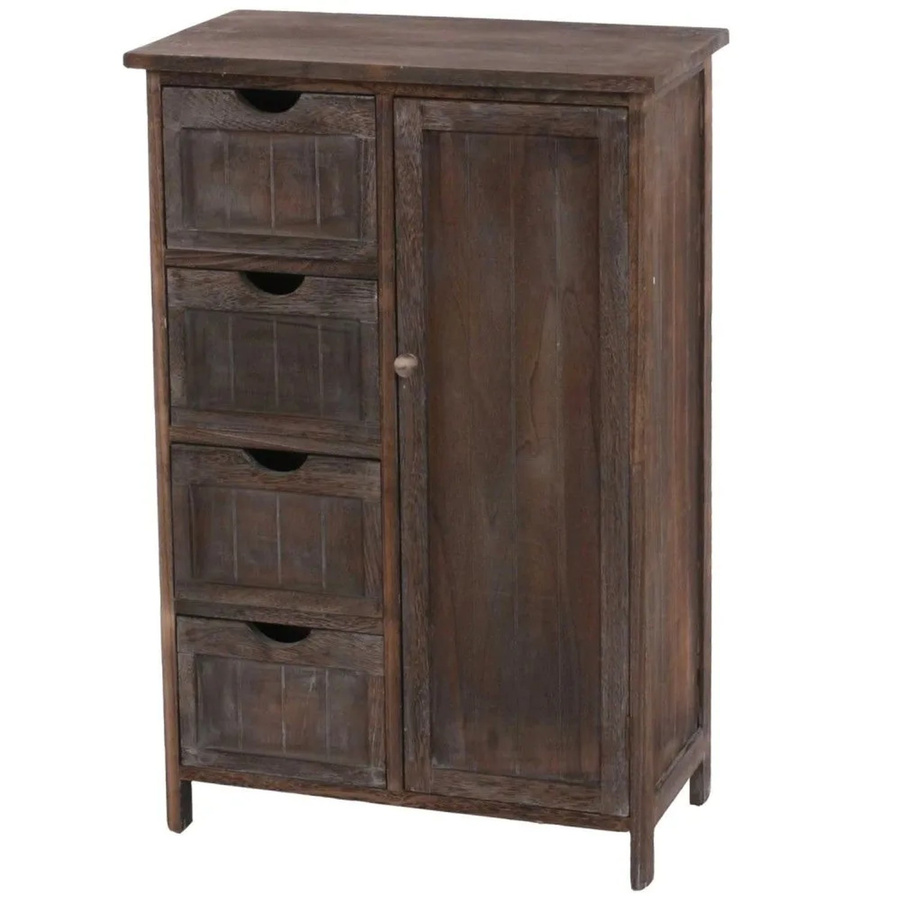 MCW Schubladenkommode MCW-D12 im Shabby-Look Vintage aus Paulowniaholz, Braun, B: 82 cm, T: 55 cm, H: 30 cm - Bild 3