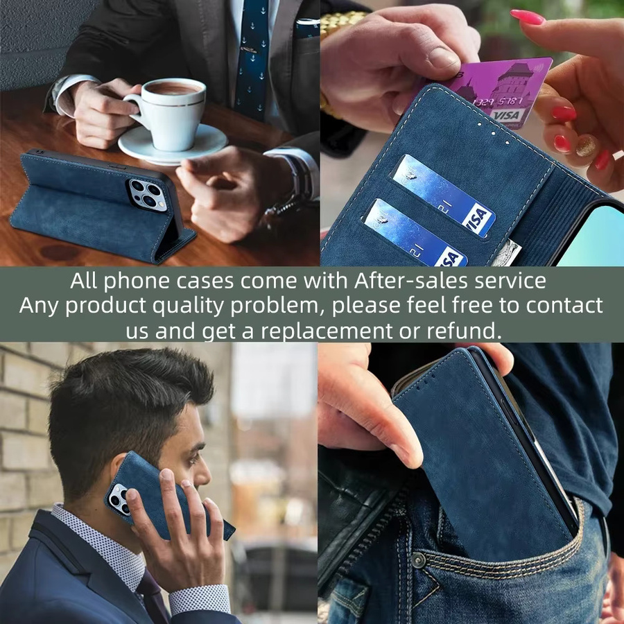 Business Magnetische Leder Brieftasche Handyhülle für Honor Play 50 Plus, 8t, X50i Plus 5G und X7b 4G Flip Case mit Kartenfächern und RFID-Schutz - Bild 5