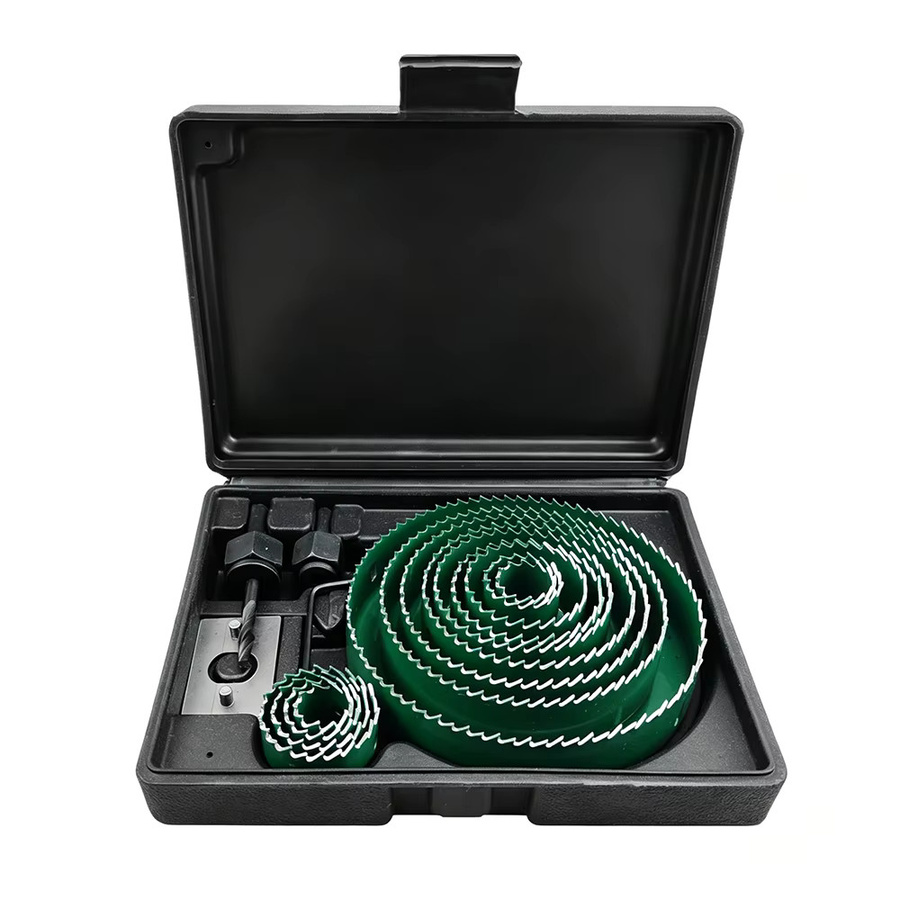 SHENSEN Bi-Metall Holzlochsägen-Set in Grün, 19-127mm Lochsägebohrer für Holz, Gipskarton, PVC und MDF - Bild 7