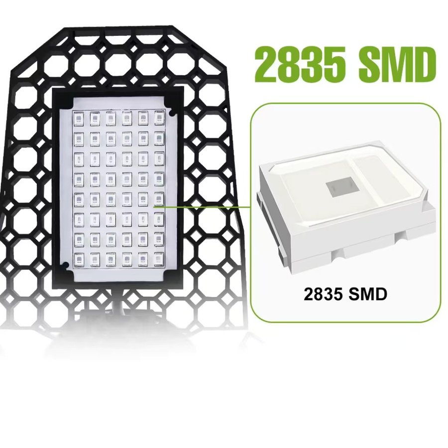 NJHIKG 150 W Vollspektrum-LED-Wachstumslampe mit E27-Sockel, faltbare Pflanzenlampe in Schwarz für Zimmerpflanzen, Gemüse, Obst und Blumen - Bild 2
