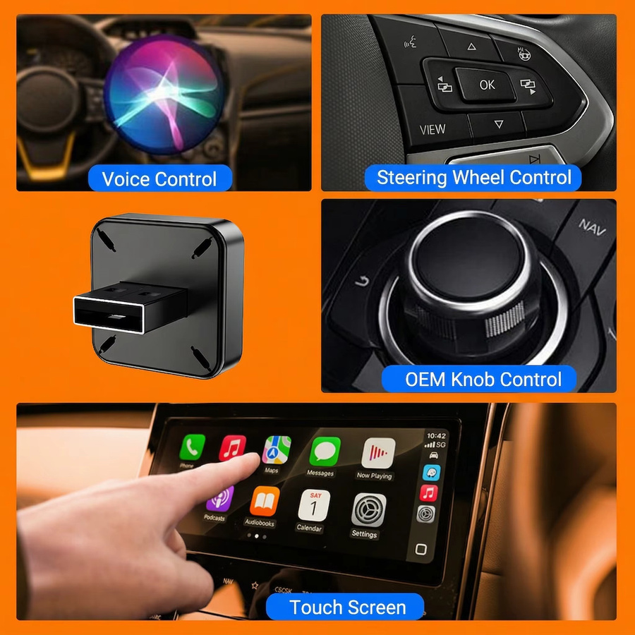 HANG JING Mini 2-in-1 Smart Wireless CarPlay und Android Auto Adapter in Schwarz mit Wi-Fi Unterstützung - Bild 4