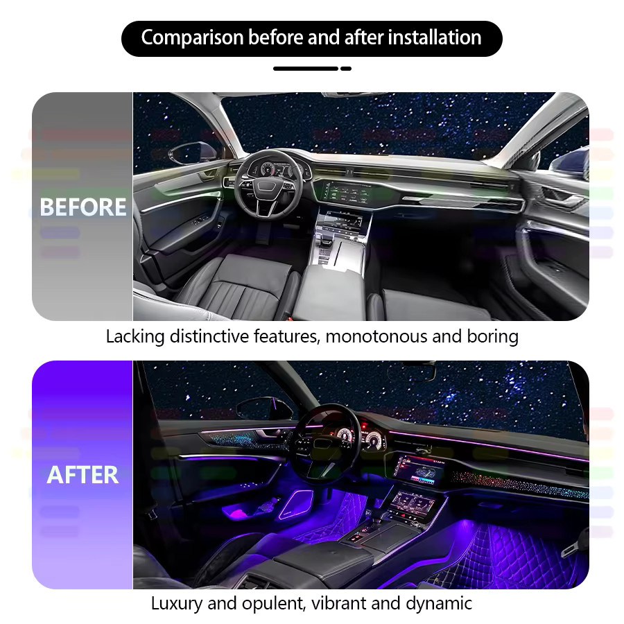 FILIPLI LED Ambientelicht für Honda CRV 2023-2025 mit RGB-Farben und schwarzem Holzstil für das Armaturenbrett - Bild 3