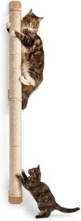 WOOWOOD Kratzsäule XXL für Katzen in Beige mit Sisal und Rattan zur Wandmontage, Höhe: 154 cm - Bild 1