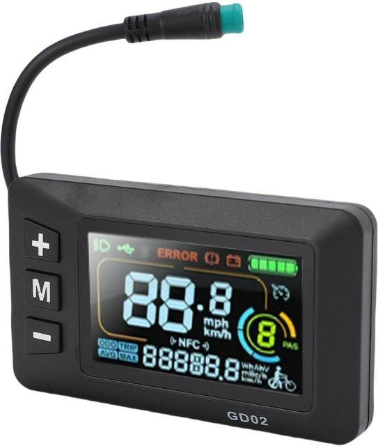 Igeteck Elektrisches Fahrrad LCD Display in Grau mit buntem 5-Adern wasserdichtem Kabel für Elektroroller - Bild 1