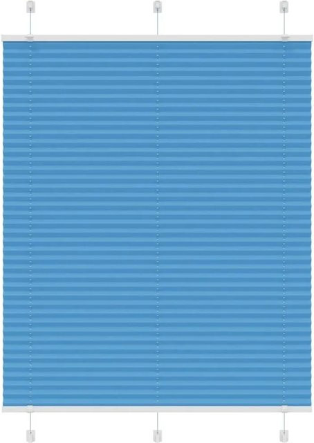 vidaXL Plissee Blau semi-transparent aus Polyester B: 110 cm, H: 100 cm - Bild 1