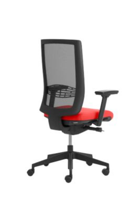 Ergonomischer Bürostuhl Leyform WIKI in Rot und Schwarz mit Armlehnen, Netzrücken und Höhenverstellung - Bild 2