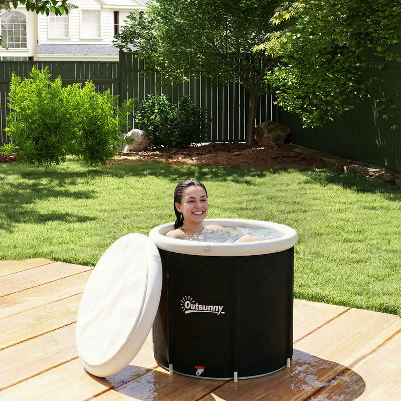 Outsunny Eisbad Faltbare Eisbadewanne mit 3 Isolierschichten und Abdeckung, Tragbares Eisbad-Komplettset für Erwachsene, Durchmesser: 78 cm, Volumen: 280 l - Bild 2