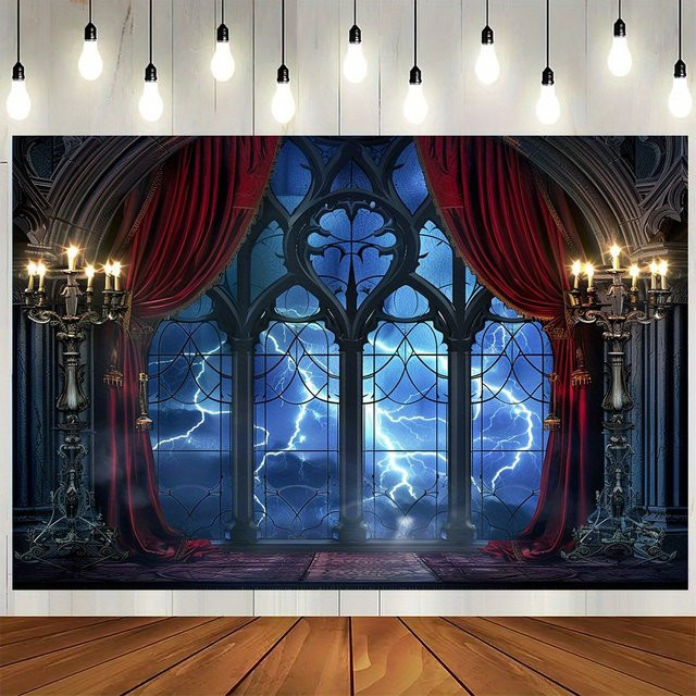 VIKAMA Halloween Gothic Magic Wandteppich im Vintage Design für dein Wohnzimmer oder Schlafzimmer, B/H: 60 x 40 cm - Bild 1