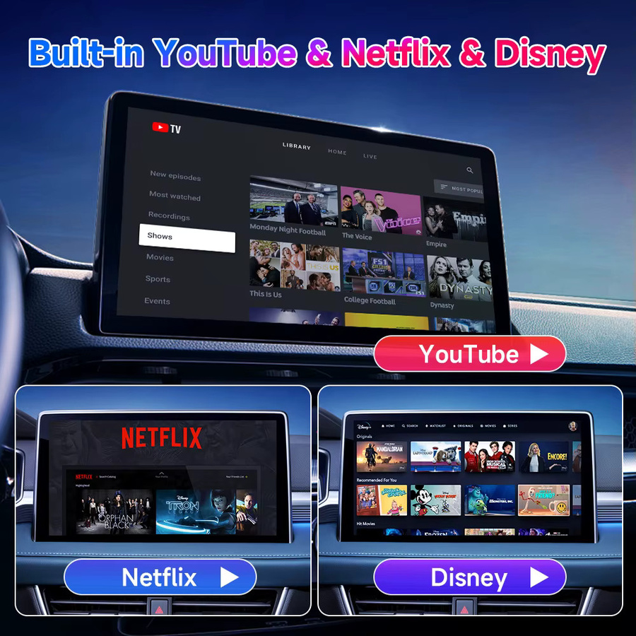 Carlinkit QCM 6125 TV Box Android 13 Plus mit Netflix, YouTube und Spotify, Drahtloses CarPlay und Android Auto, Schwarz, mit GPS und LTE - Bild 4