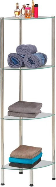 Pocoline Badregal aus Edelstahl und Glas in Silber B/H/T: 28 x 112 x 28 cm - Bild 1