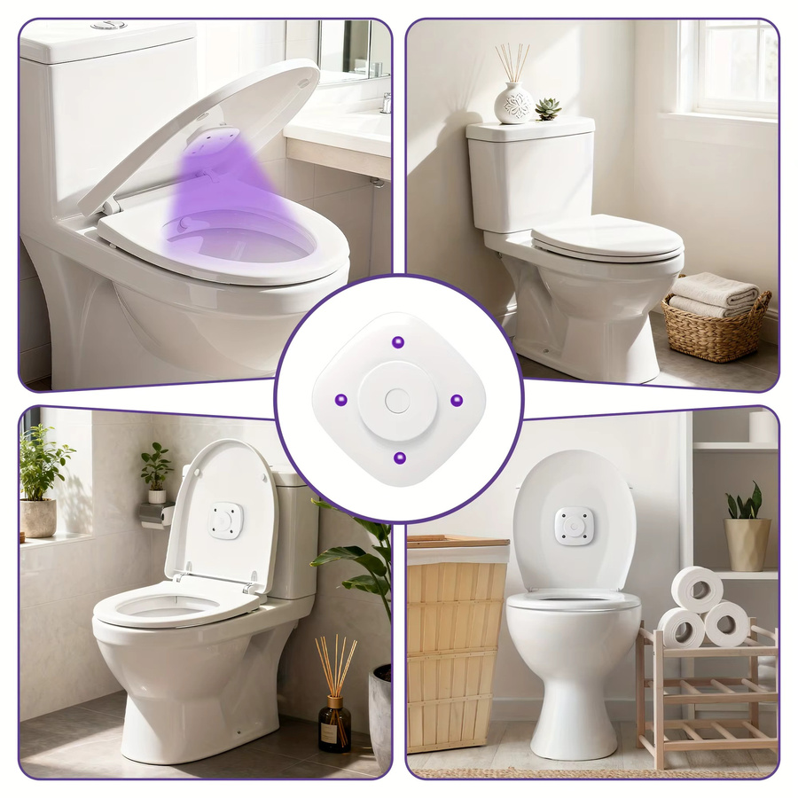 Tragbarer UVC-Toilettensterilisator mit LED-Schüssellicht, USB wiederaufladbare UV-Lampe für Badezimmer und Reisen, Weiß - Bild 6
