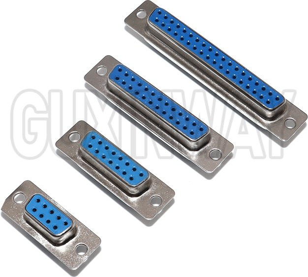 GUXINWAY D-SUB Stecker Set 5er Pack, Löttyp DIP Gerade, Männlich und Weiblich, DB9 DB15 DB25 DB37, Blau - Bild 1