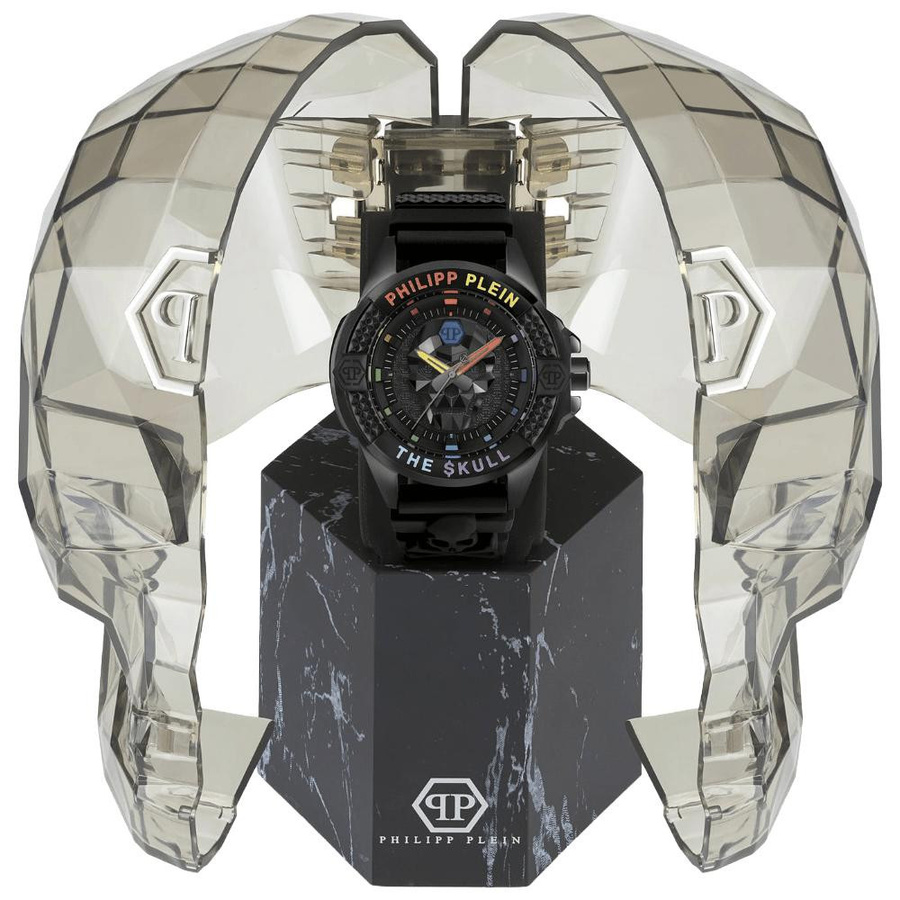 Philipp Plein Herrenuhr, Quarz, Edelstahl, Schwarz, 44 mm, Silikon - Bild 4