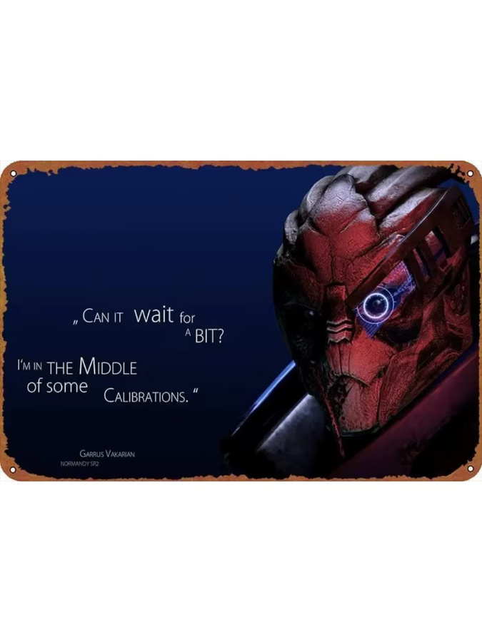 HELLOYOUNG Retro Videospiel Wandkunst Garrus Vakarian Mass Effect 2 Metalldose und Poster, Breite: 30,0 cm, Höhe: 20,0 cm - Bild 3