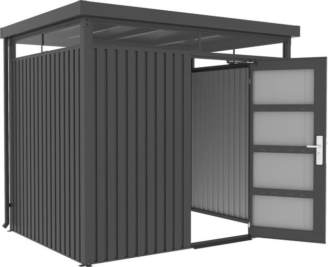 Floraworld Premium Systemgerätehaus aus Aluminium mit Oberlicht und Flachdach, Farbe: Anthrazit/Grau, B/T/H: 254 x 218 x 194 cm - Bild 1