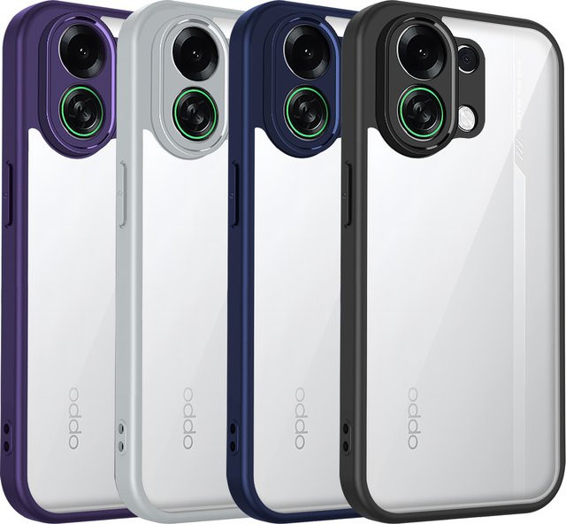 Transparente Silikon Schutzhülle für Oppo K13 Turbo Pro und Oppo K13 Turbo mit matter Rückseite und Luftpolster-Stoßfänger - Bild 1