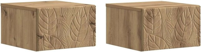 vidaXL Wandmontierter Nachttisch Set aus 2 Stück in Artisan-Eiche, Braun, B: 49 cm, T: 34,5 cm, H: 20 cm - Bild 1