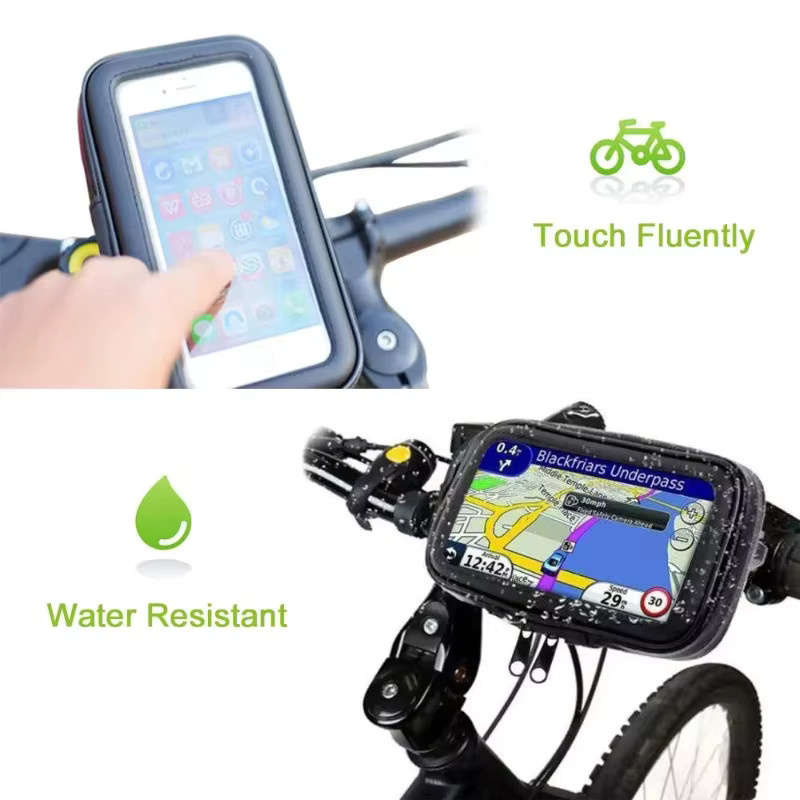 Wasserdichte Handyhülle VIKEFON als Fahrrad und Motorrad Lenkerhalterung in Schwarz für iPhone und Samsung - Bild 2