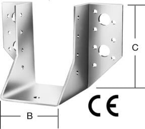 VORMANN Balkenschuh aus sendzimirverzinktem Stahl in Silber, Breite: 60 mm, Höhe: 100 mm, Stärke: 2 mm - Bild 1