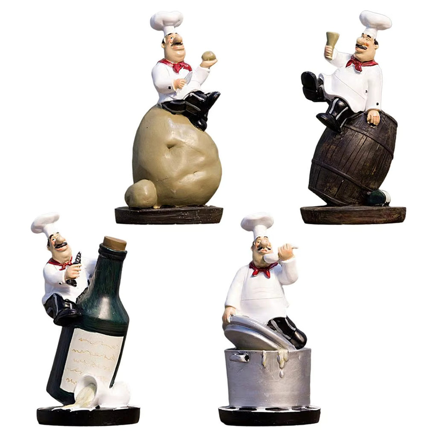 Kesoto Dekorative Koch Figur aus Harz in Multicolor als französisches Ornament für deine Küchendekoration - Bild 2